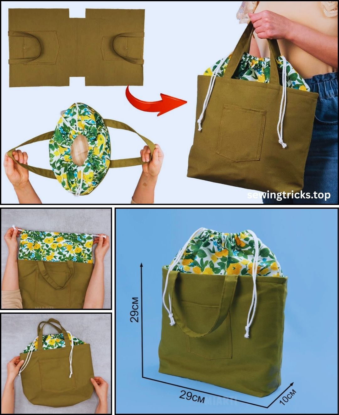 The Easiest and Fastest Technique to Sew a Tote Bag! | Sewing Tutorial ...